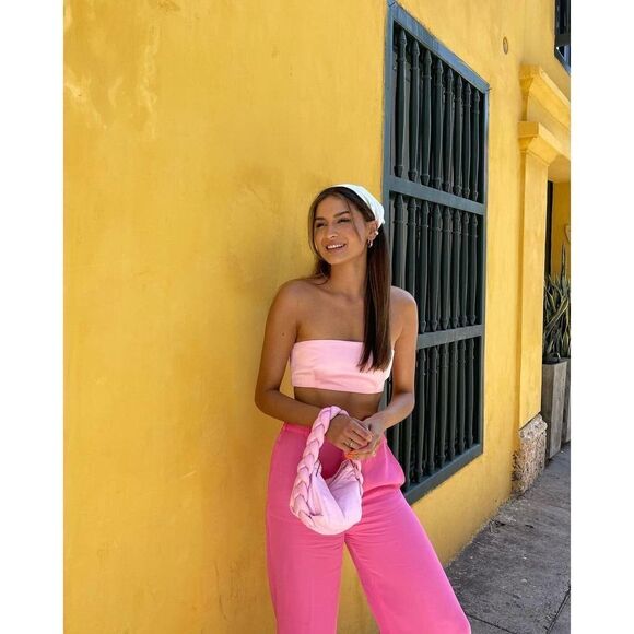 ZARA FLOWING WIDE-LEG TROUSERS Barbiecore Barbie Core - Picture 4 of 11